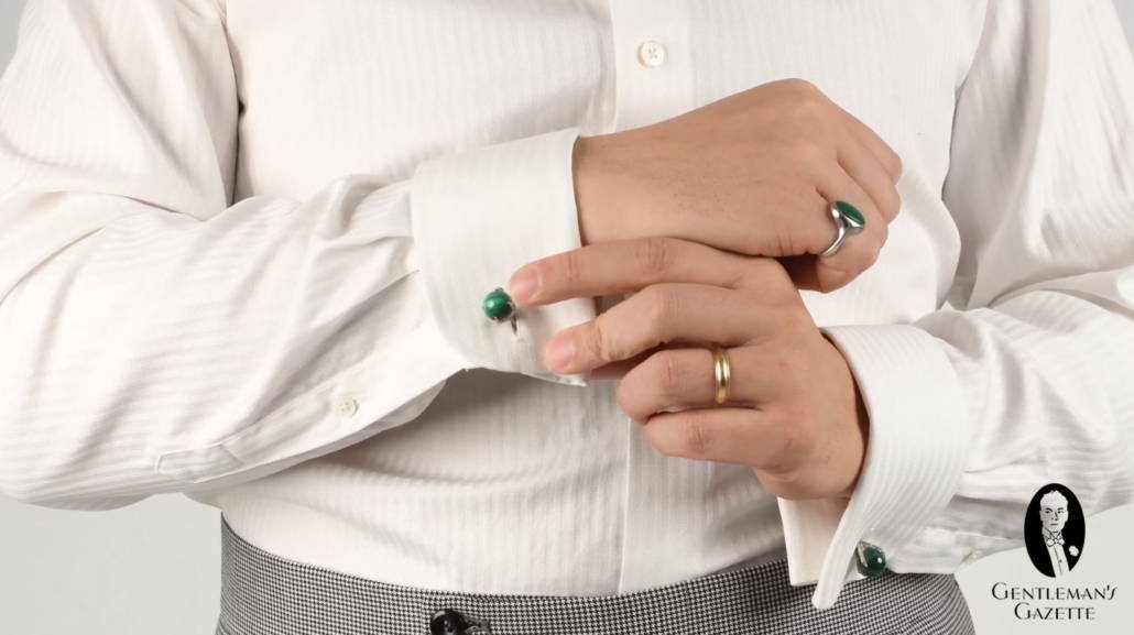 Raphael Malachite Pinky Ring & Boutons de manchette
