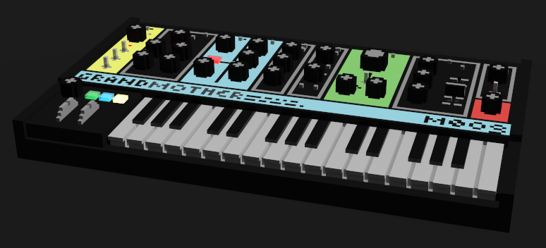 Moog Grandmother 3D Pixel Art
