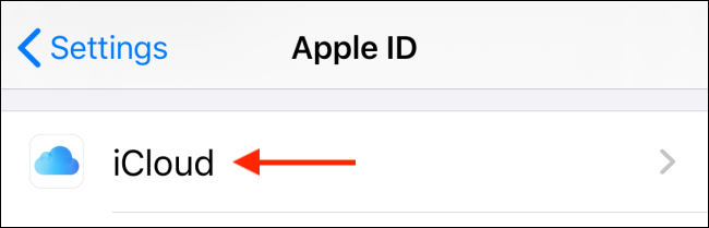 Sélectionnez iCloud dans le profil