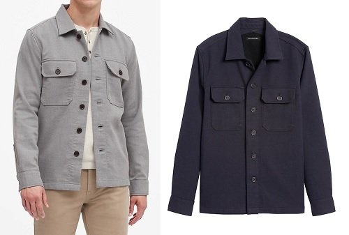 Veste-chemise slim à double tissage BR