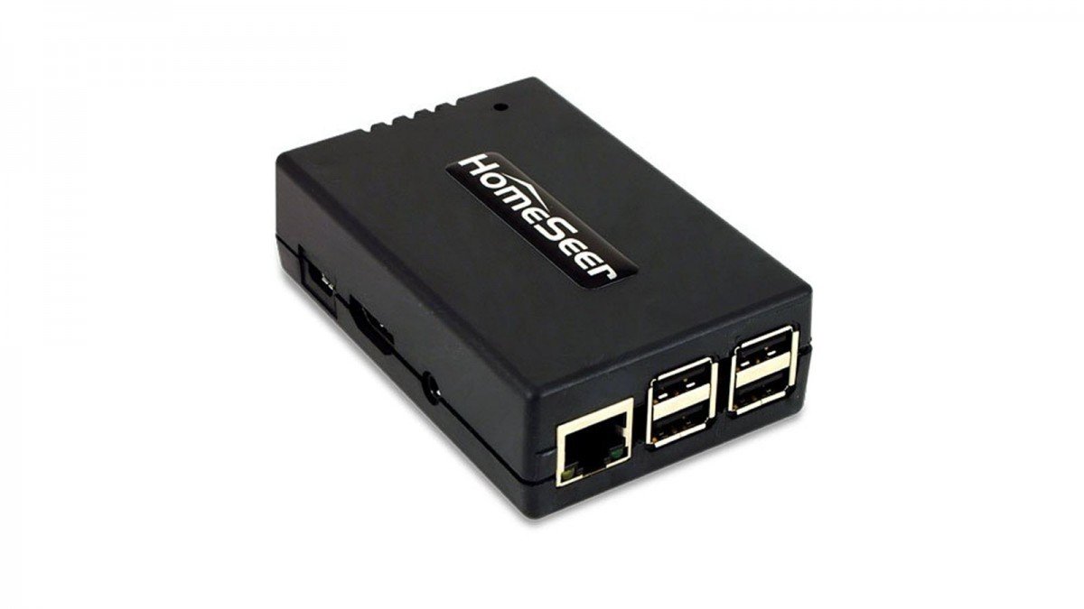 Un boîtier personnalisé HomeSeer contenant un Raspberry Pi.