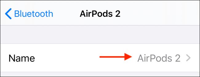 Sélectionnez votre nom AirPods