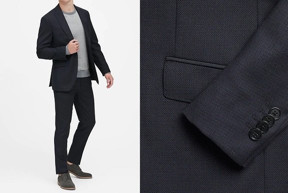 Banana Republic - Veste de costume et pantalon assortis en laine italienne bleu marine