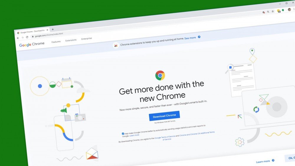 Un navigateur Google Chrome sur la page de téléchargement de Chrome.