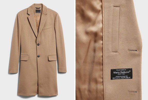 Manteau en laine italienne Melton en camel