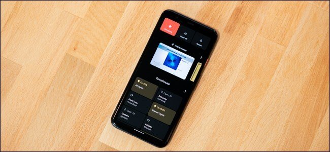 commandes d'accueil du menu d'alimentation android 11