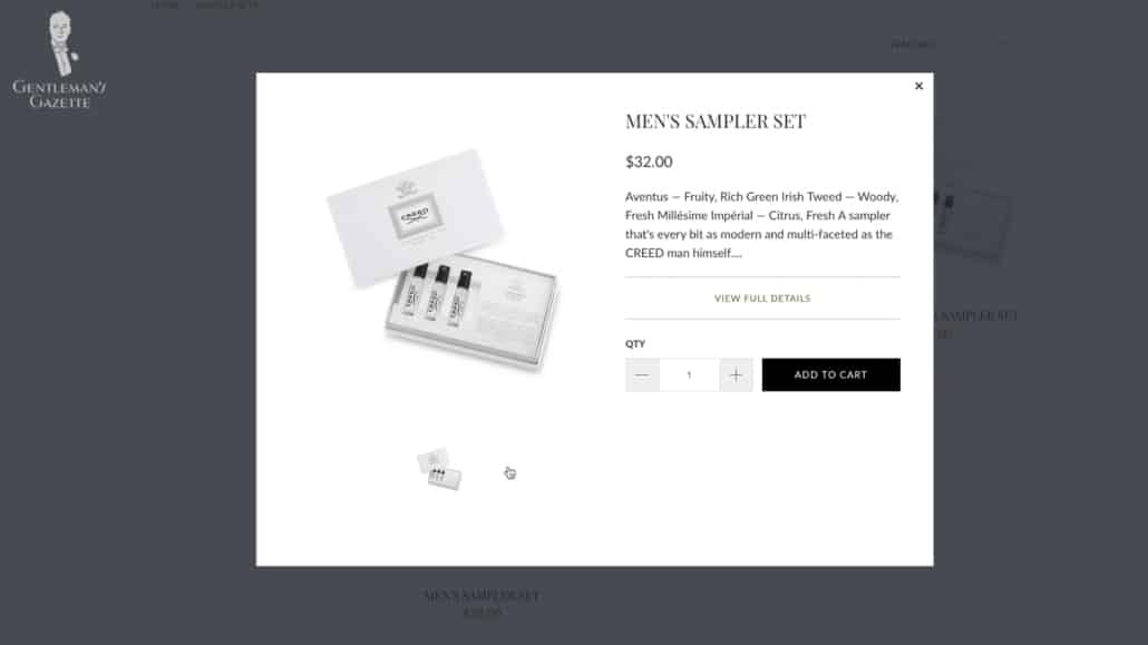 Certains magasins proposent des ensembles d'échantillonneurs si vous souhaitez d'abord essayer les parfums.