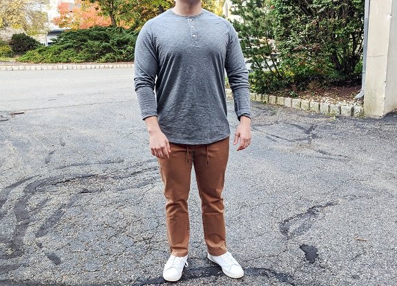 Goodthreads Henley léger à manches longues en flammé