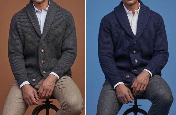 Pull à col châle épais 100% mérinos Spier & Mackay