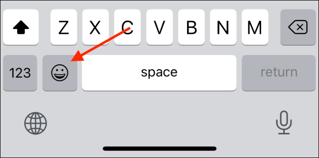 Appuyez sur le bouton Emoji dans le clavier