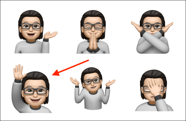 Appuyez sur Memoji pour le choisir