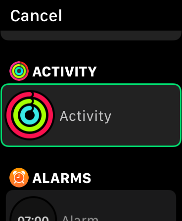 Ajouter une complication d'activité à l'Apple Watch