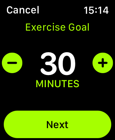 Objectif d'activité de changement de l'Apple Watch