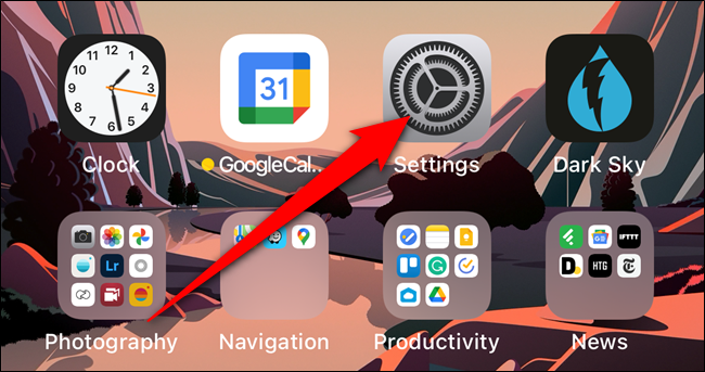 Ouvrez le "Réglages" app