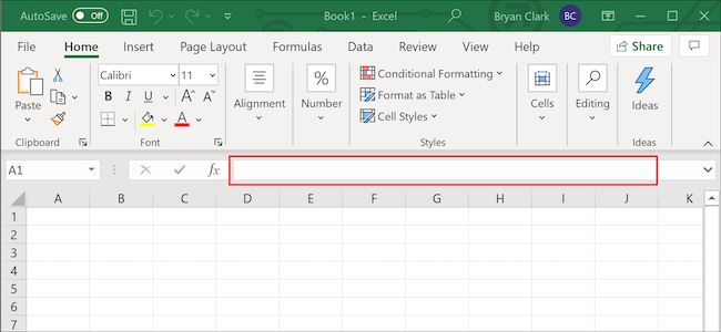 Barre de formule Excel