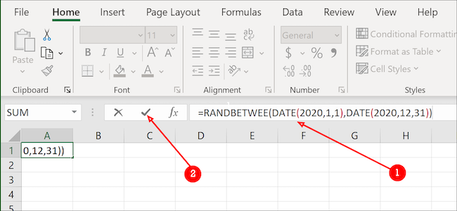 Formule de date Excel