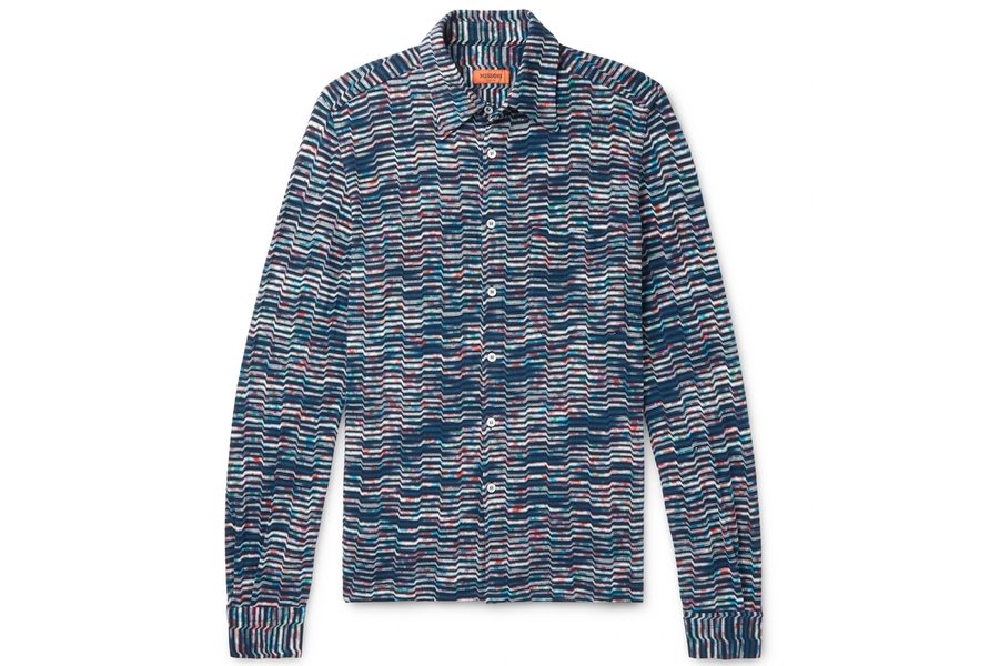 Chemise en tricot de coton teint dans l'espace Missoni