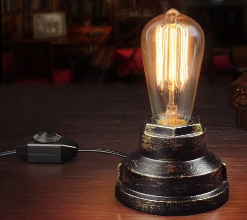 Lampe de bureau en fer forgé avec gradateur