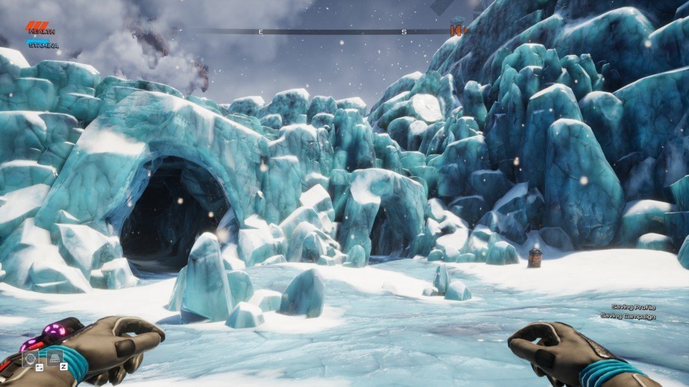 Un glacier gelé dans Journey to the Savage Planet