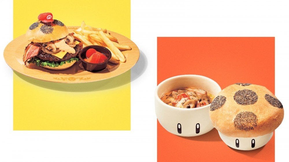 Une option de cheeseburger et de pizza au Super Nintendo World