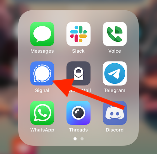 Ouvrez le "Signal" app