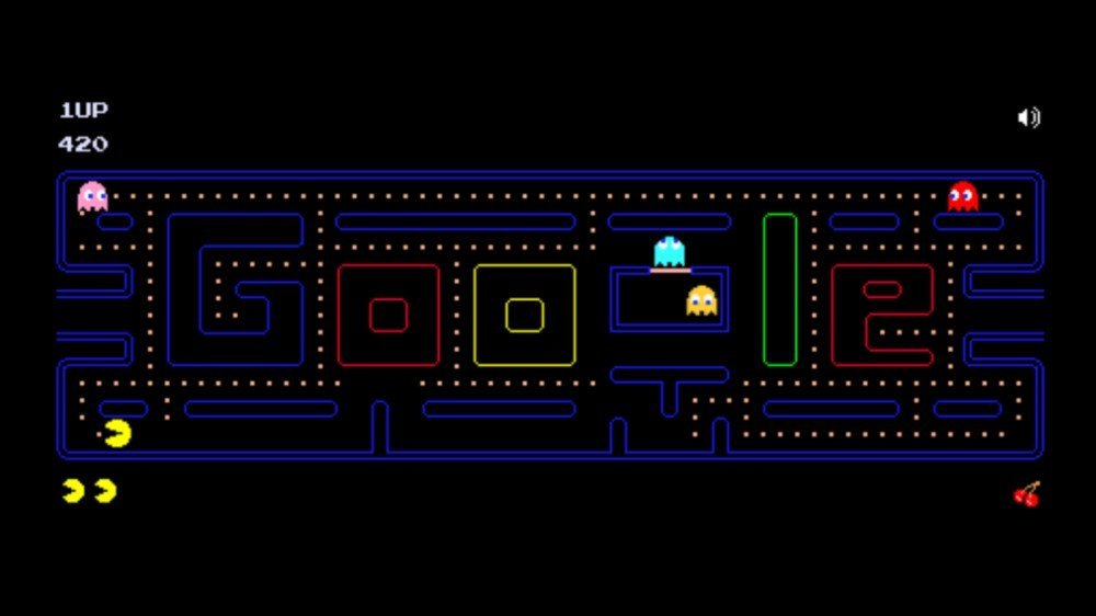 Labyrinthe de la barre de recherche Google Pac-Man