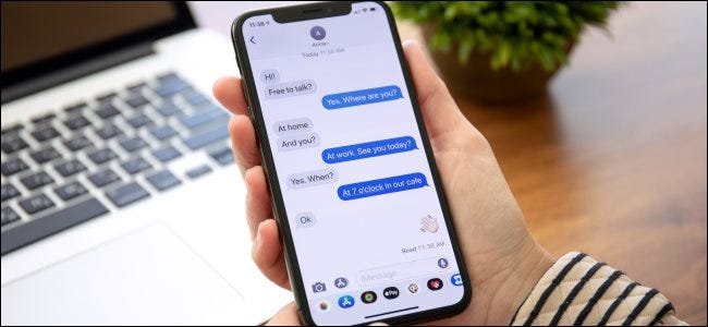 iMessages dans l'application Messages sur un iPhone.