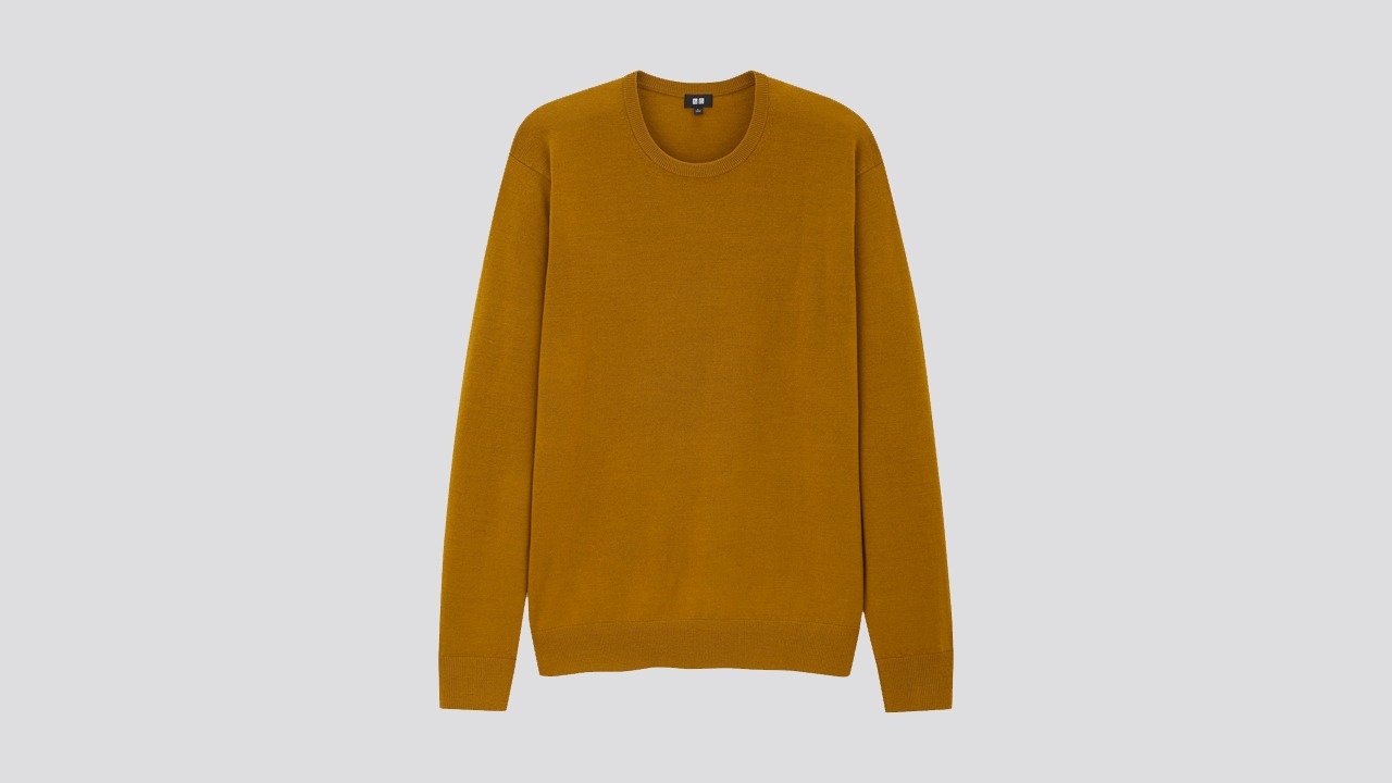 Pull à col rond en laine mérinos Uniqlo