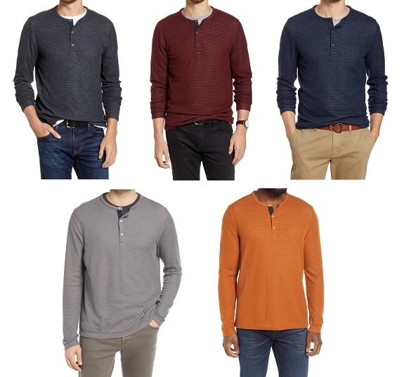 1901 Stripe Henley à manches longues