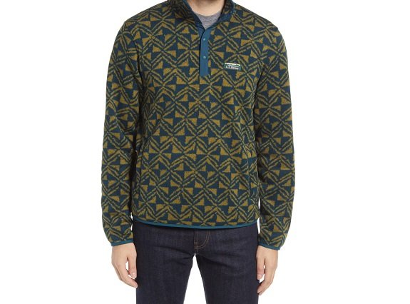 LL Bean Pull Henley à motif géométrique pour homme