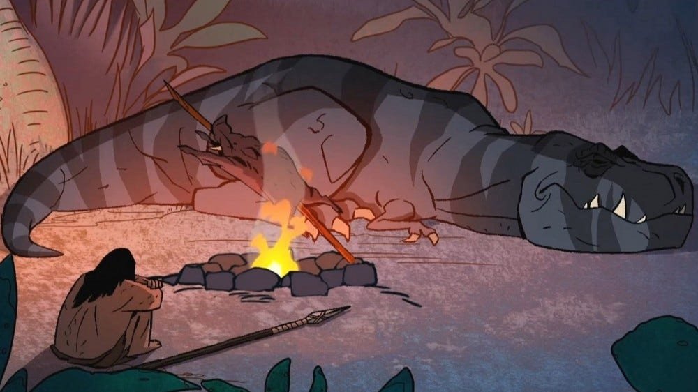 Adult Swim Primal: Spear and Fang au feu de camp