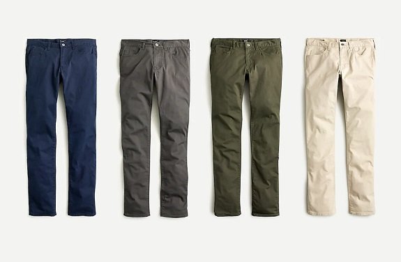 J. Crew 484 Pantalon chino stretch 5 poches coupe slim