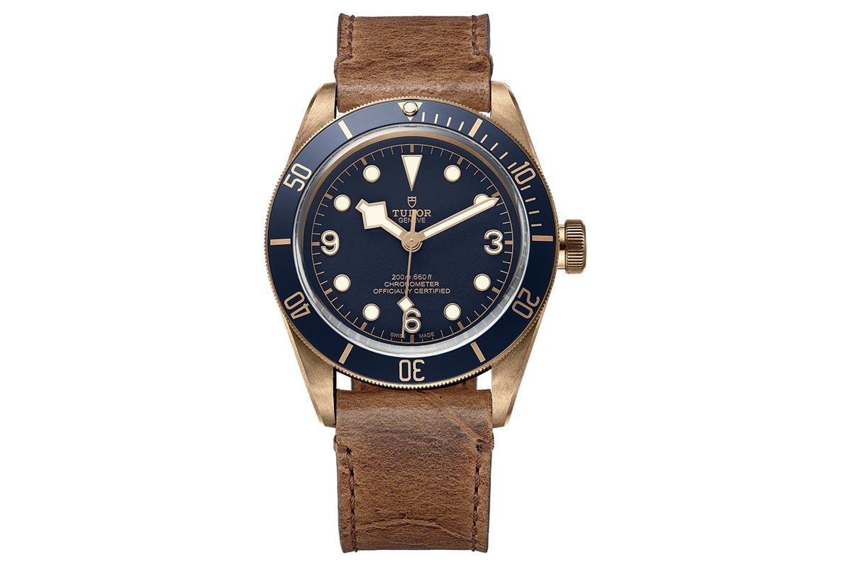 Bracelet en cuir bleu Bucherer Tudor Black Bay Bronze