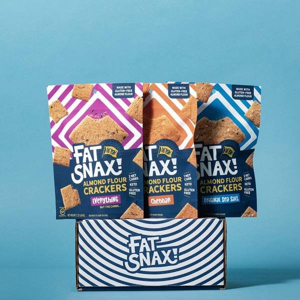 Craquelins FatSnax Fat Snax, une collation adaptée aux céto qui peut avoir le goût de Cheezits et de Sun Chips