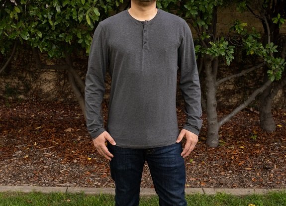 Amazon Peak Velocity Henley à manches longues en modal en coton Pima pour homme