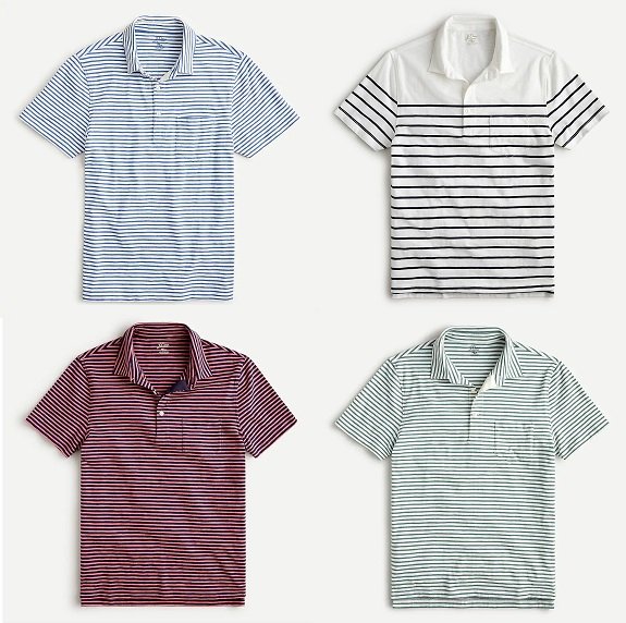 J. Crew Polo en jersey flammé à rayures teintes en fil