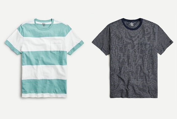 J. Crew T-shirt à poche en jersey flammé à rayures