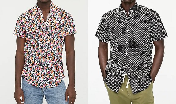Chemise à manches courtes stretch Secret Wash imprimée