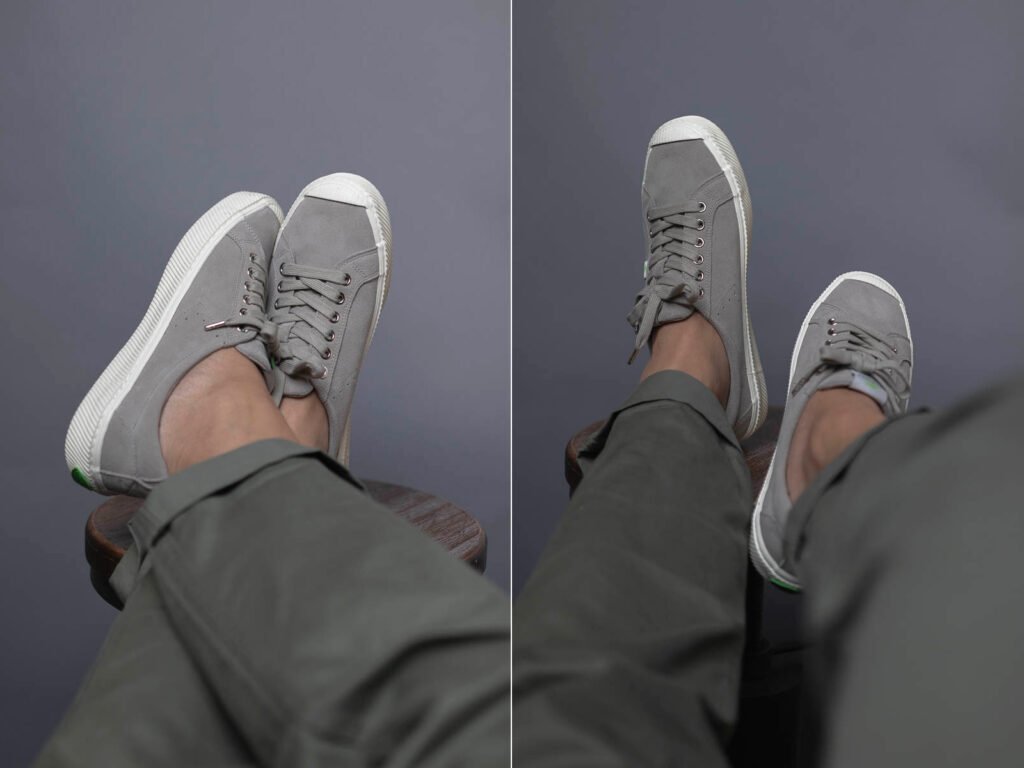 cariuma oca bas gris sur pieds 6