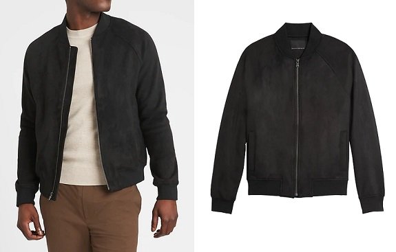 Blouson aviateur en daim végétalien Banana Republic