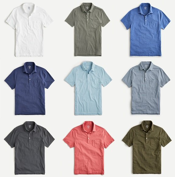 Polo en coton flammé teint en pièce J. Crew