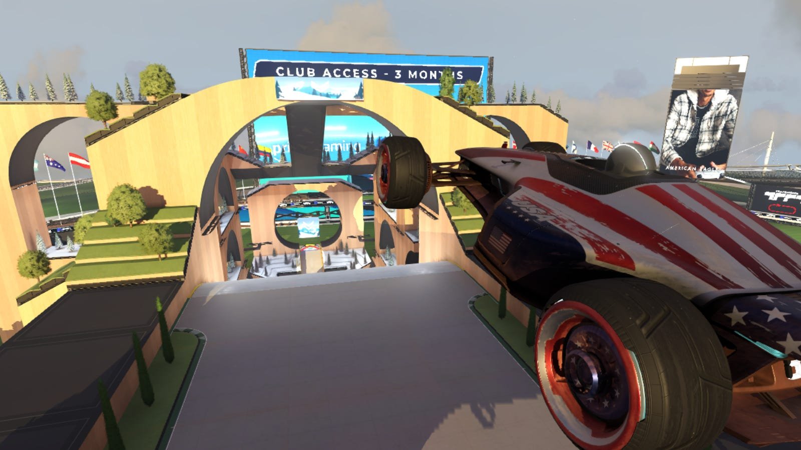 Voiture sautant dans les airs dans 'Trackmania'