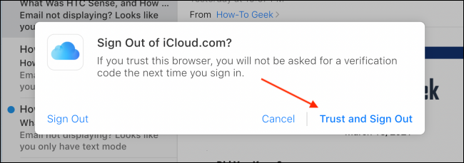 Faire confiance et se déconnecter de la messagerie iCloud