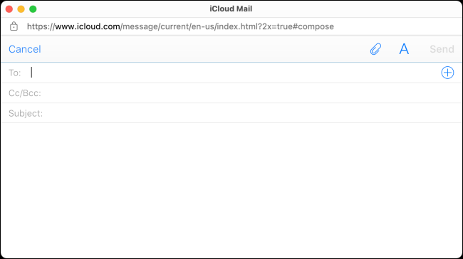 Rédiger un e-mail dans la messagerie iCloud