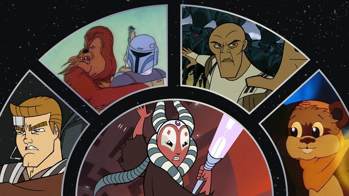 Personnages «Star Wars» de divers dessins animés.