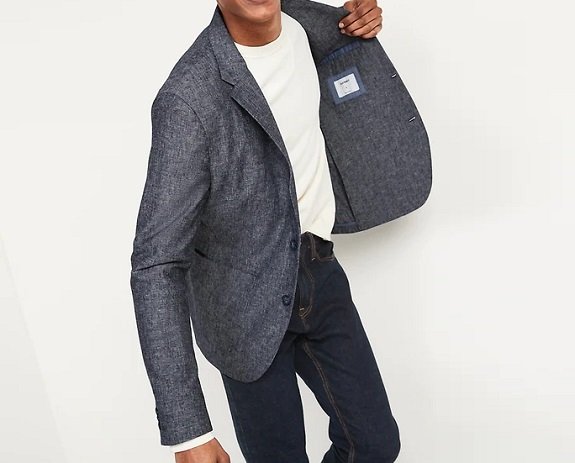 Blazer Built-In Flex en mélange de lin Old Navy pour homme