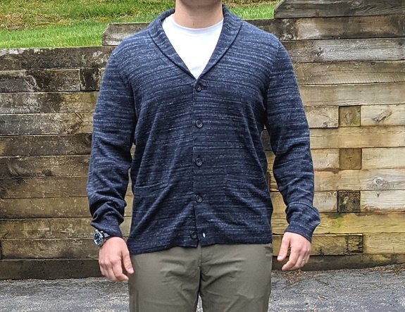 Pull d'été cardigan en coton doux Goodthreads en bleu marine chiné