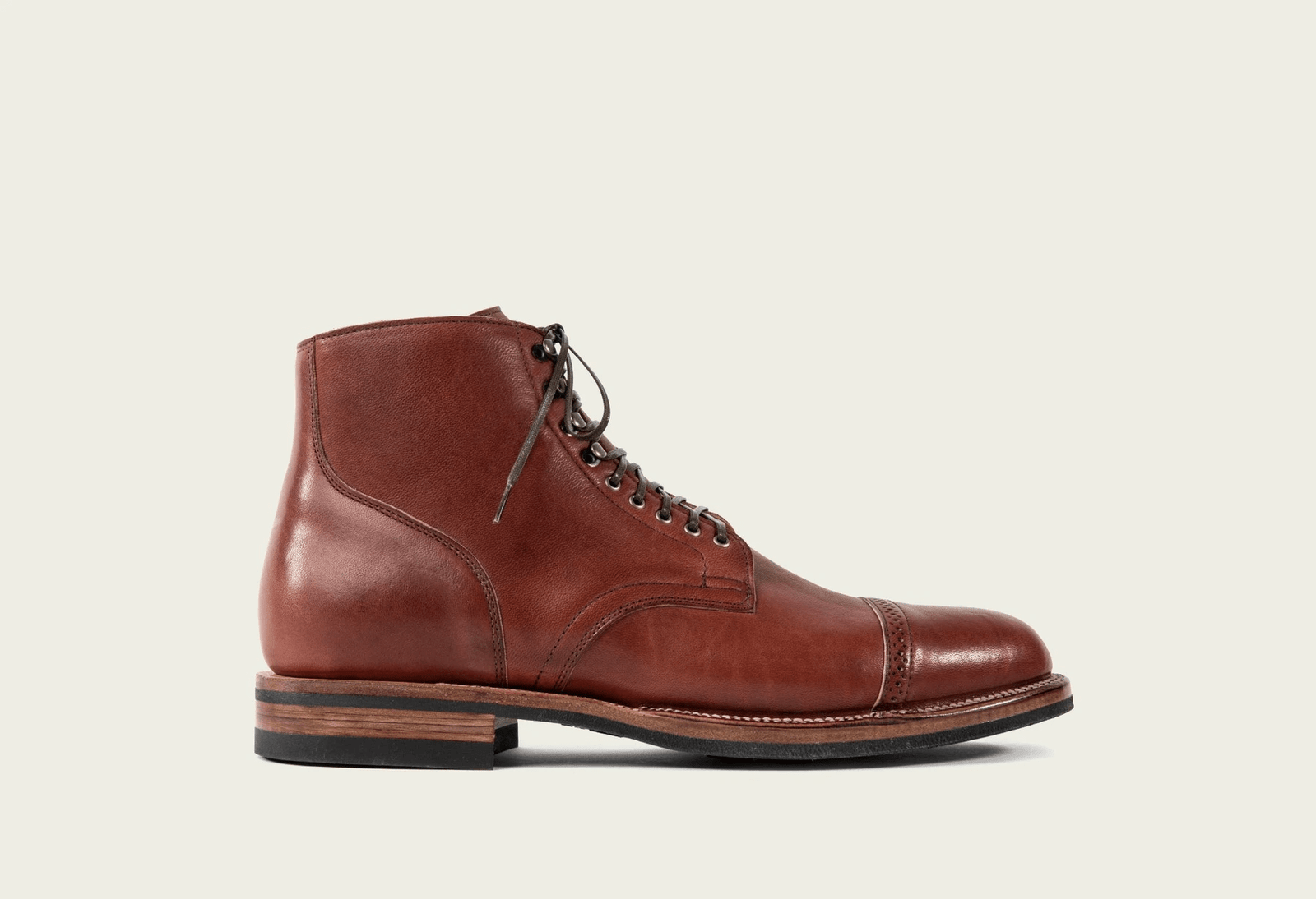 Bottes de service Viberg en cuir de cheval Shinki rouge brun Latigo