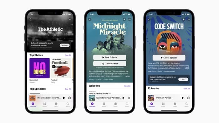 Abonnements aux podcasts Apple 