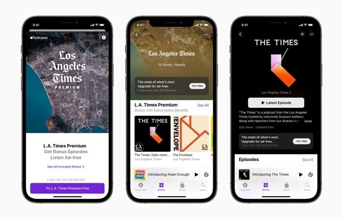 Abonnements aux podcasts Apple